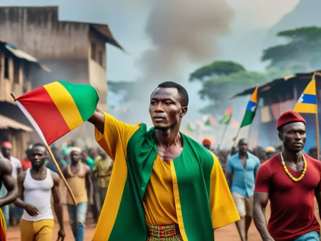 Activistas guineanos marchan unidos por la libertad, en un vibrante contraste entre lo tradicional y lo moderno en Guinea