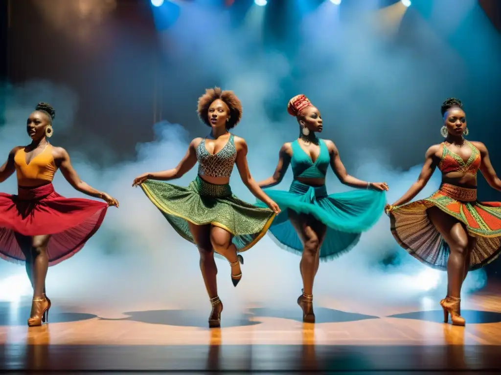 Una actuación emocionante de danza contemporánea africana tradicional, donde la gracia y la expresión se funden en movimientos poderosos y vibrantes