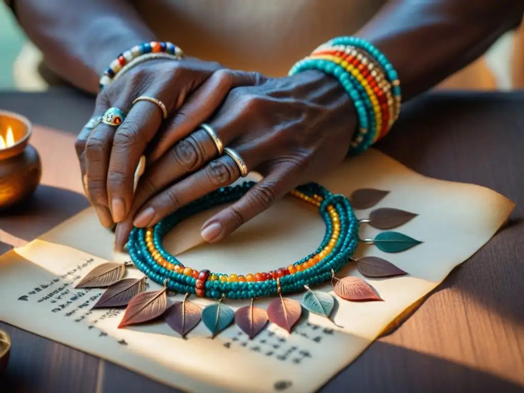 Un anciano africano escribe símbolos en pergamino con tinta, mostrando simbolismo y cultura africana