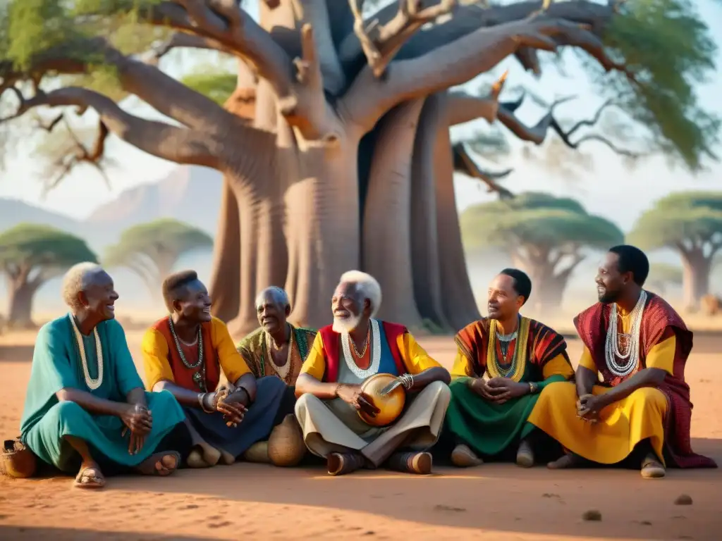 Animada charla bajo el baobab: sabiduría y tradición africana se entrelazan