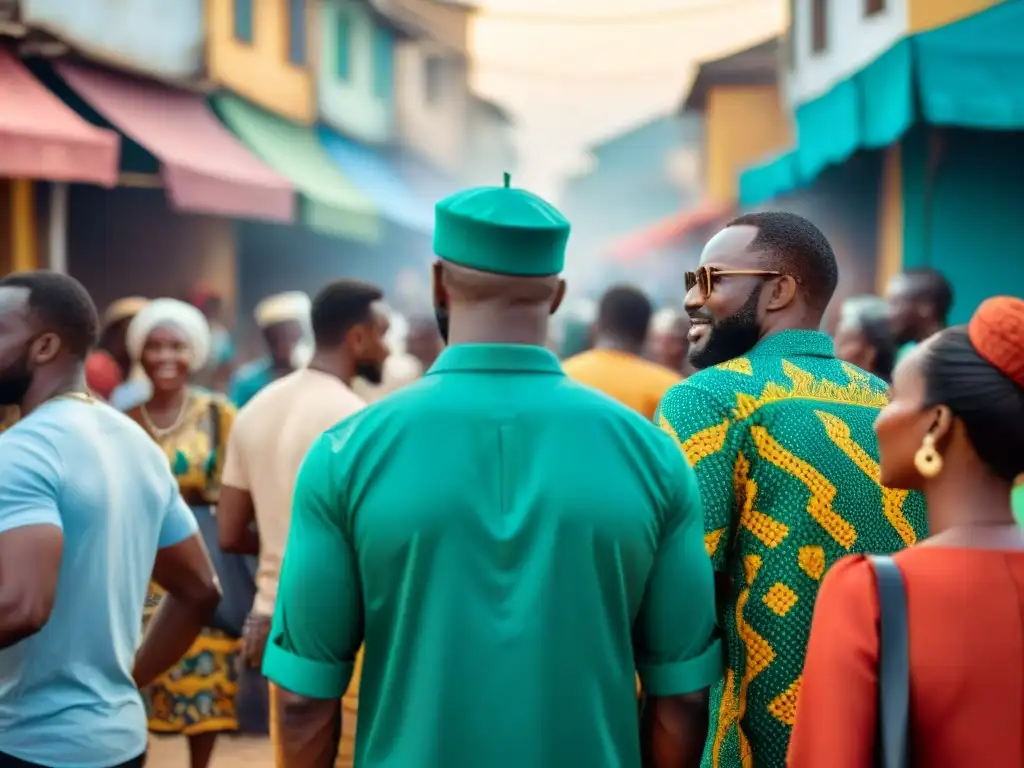 Un animado mercado en Lagos, Nigeria, reflejando la diversidad cultural y la influencia global de las civilizaciones africanas