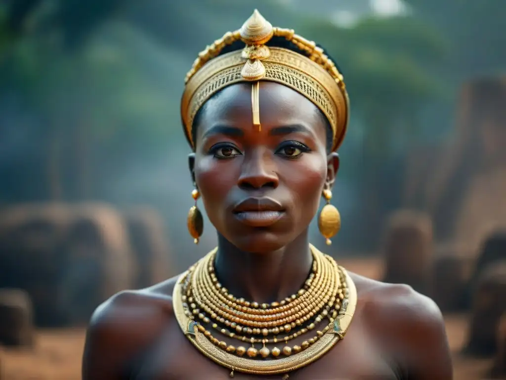 Reliquia de oro de Zimbabwe: historia y artesanía en detalle Una antigua reliquia de oro detalladamente elaborada hallada en Zimbabwe, evocando la riqueza y misterio de las civilizaciones africanas
