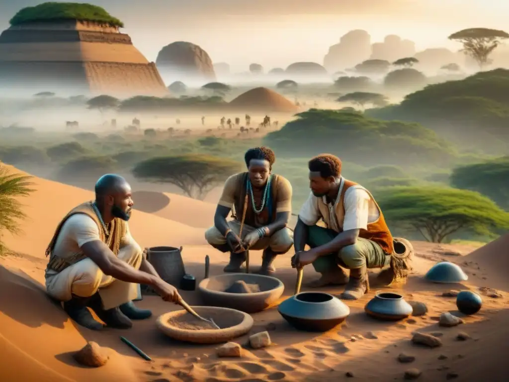 Arqueólogos excavando en África, descubriendo civilizaciones antiguas