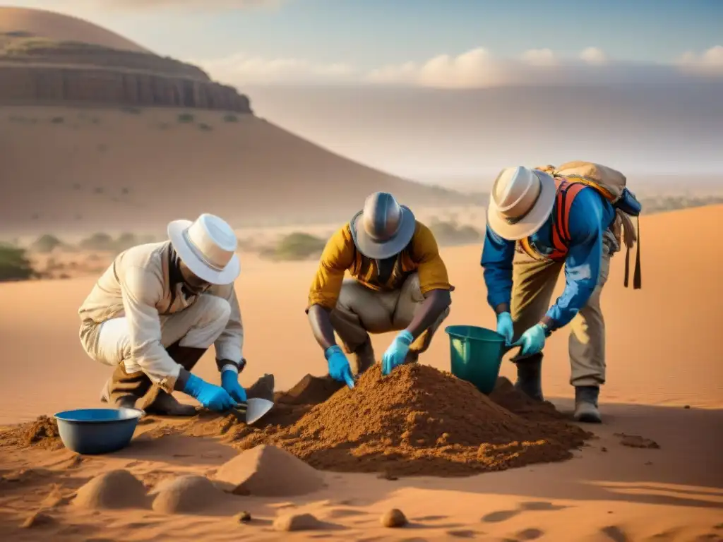 Arqueólogos desafiando el impacto del cambio climático en excavación africana