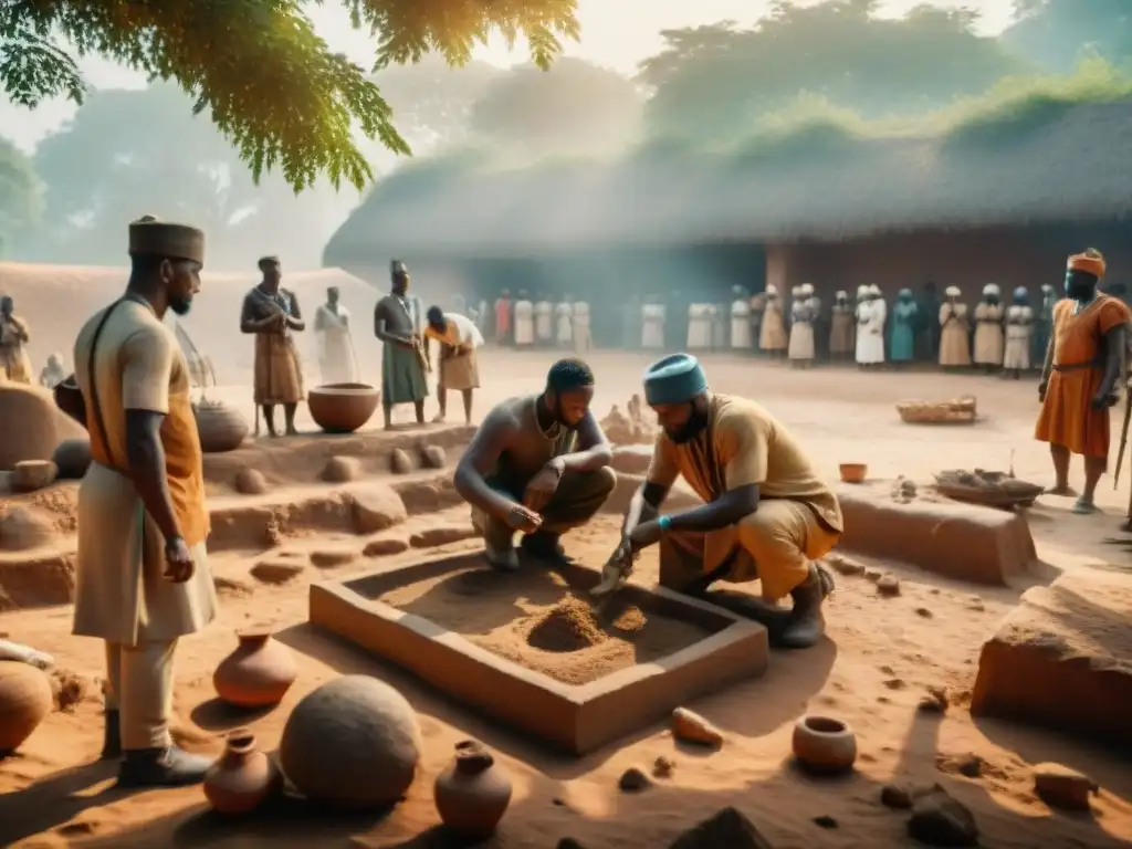 Arqueólogos descubriendo tesoros en sitio funerario de Civilizaciones africanas Nok y enigmas