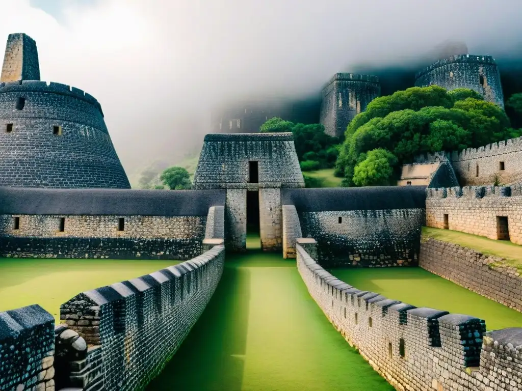 Arquitectura monumental en el Gran Zimbabue: detalladas murallas de piedra y torres antiguas, testigos de su grandeza histórica en África