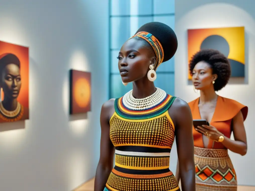 Exposición de arte africano contemporáneo en museo, destacando la importancia de la diversidad cultural y creatividad de artistas africanos