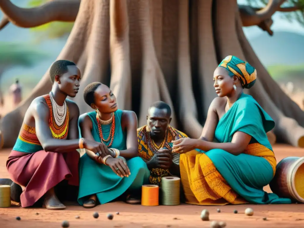 Arte africano en la moda: Artesanos africanos crean textiles tradicionales bajo un baobab centenario