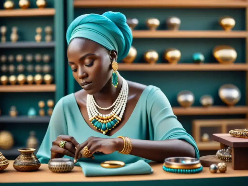 Un artesano africano crea joyas contemporáneas con diseño innovador, fusionando herencia e innovación