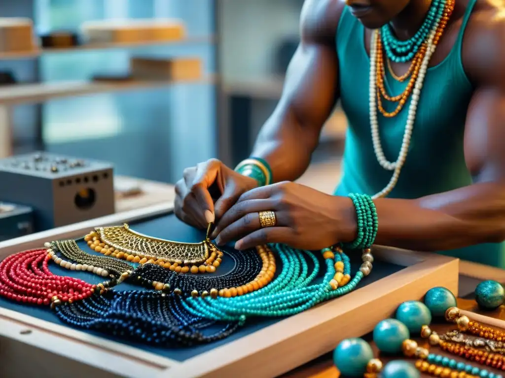 Artesano africano crea joyas con diseño innovador y detallado