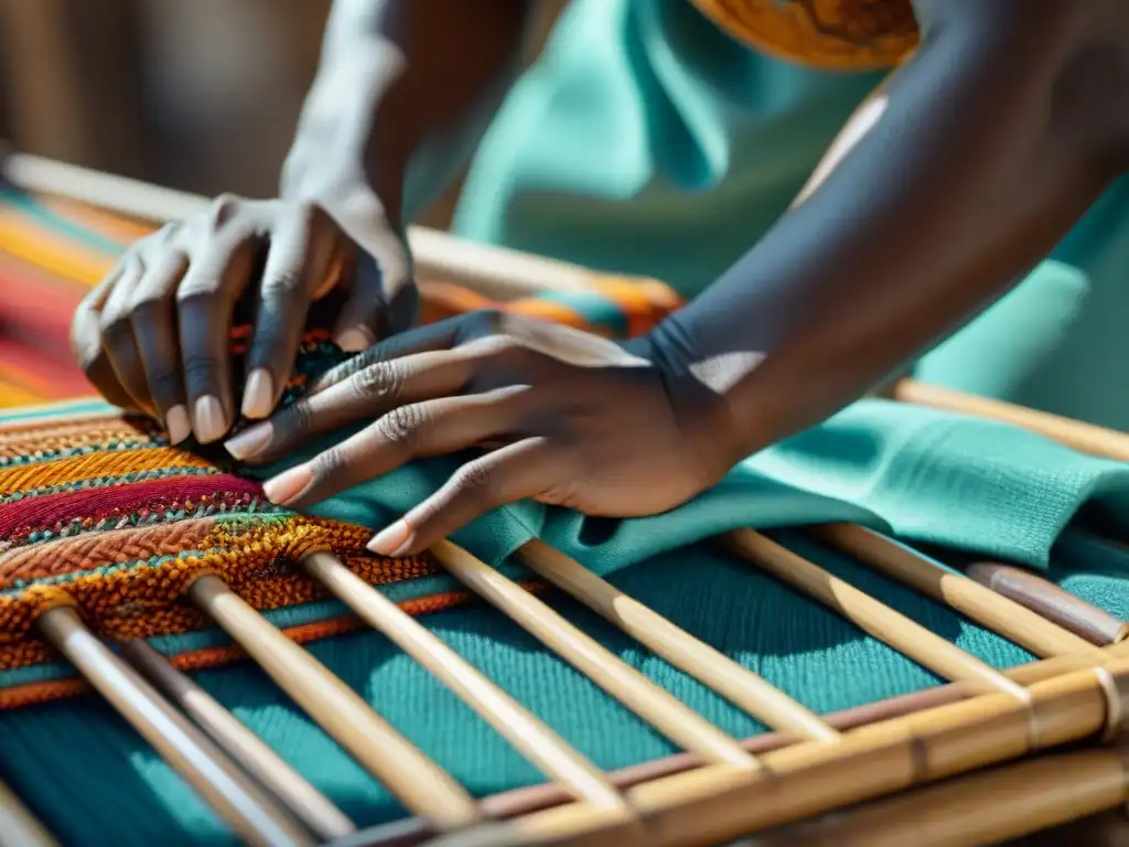 Un artesano africano teje patrones con materiales sostenibles en una fusión de diseño de lujo y tradición