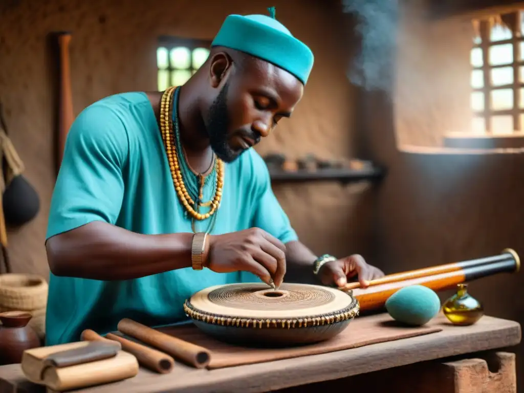 Un artesano en África crea instrumentos únicos usando técnicas tradicionales