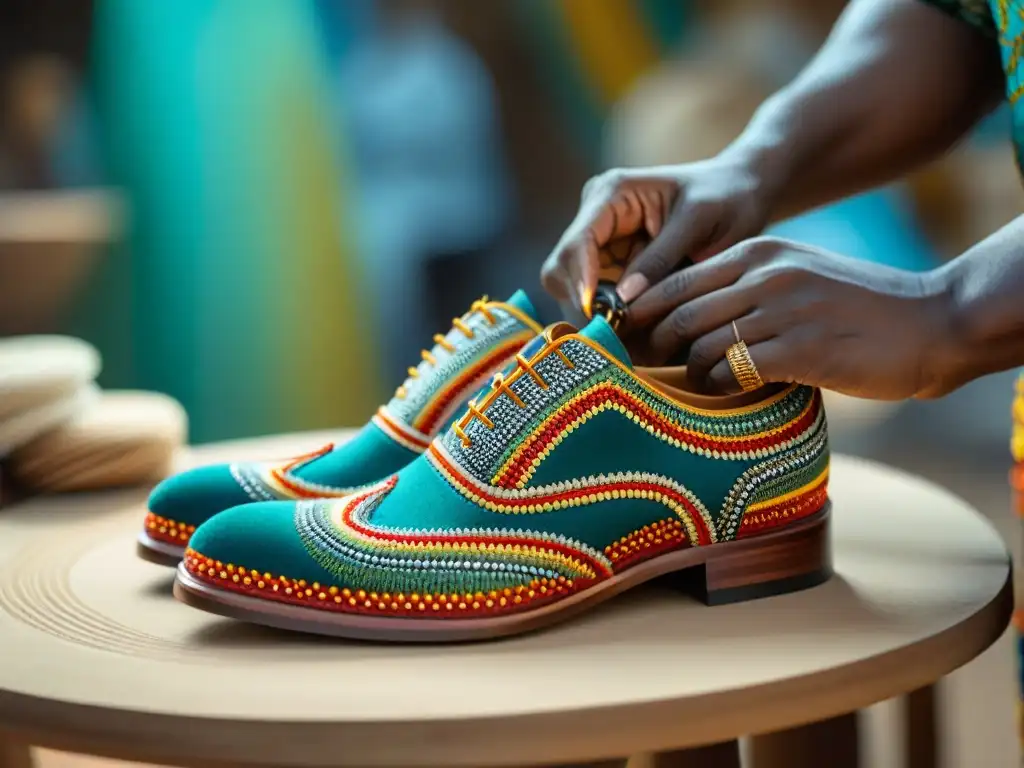 Artesano crea zapatos contemporáneos inspirados en diseño africano con detalle y destreza