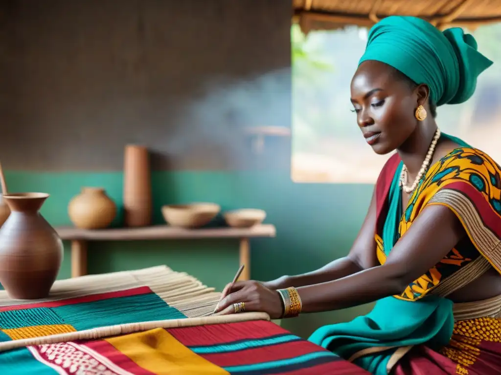 Artesanos africanos crean textiles tradicionales con Moda ética sostenible Africa