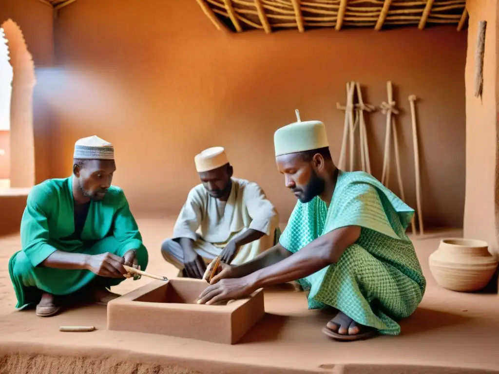 Artesanos de Mali construyen togueres con técnicas innovadoras