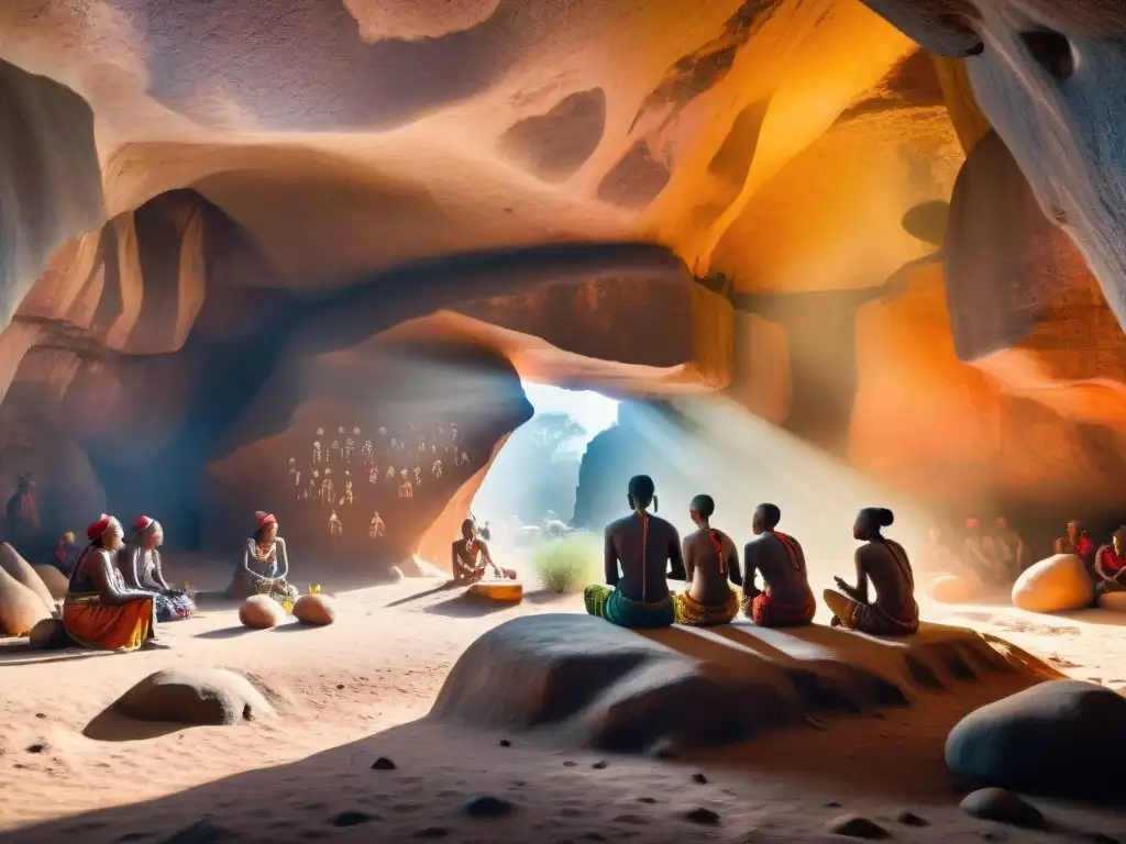 Arte rupestre San: tradición ancestral en cueva Artistas San crean arte rupestre en cueva con técnica ancestral en Sur África