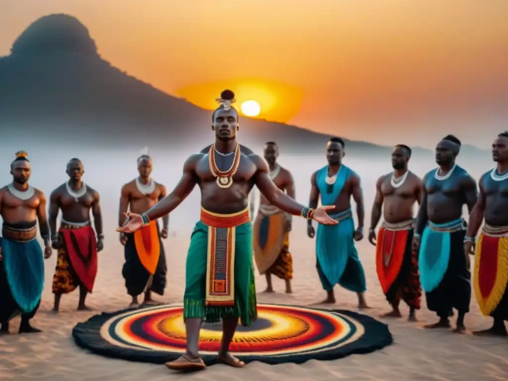 Baile ritual africano: danzas vibrantes y comunitarias al atardecer