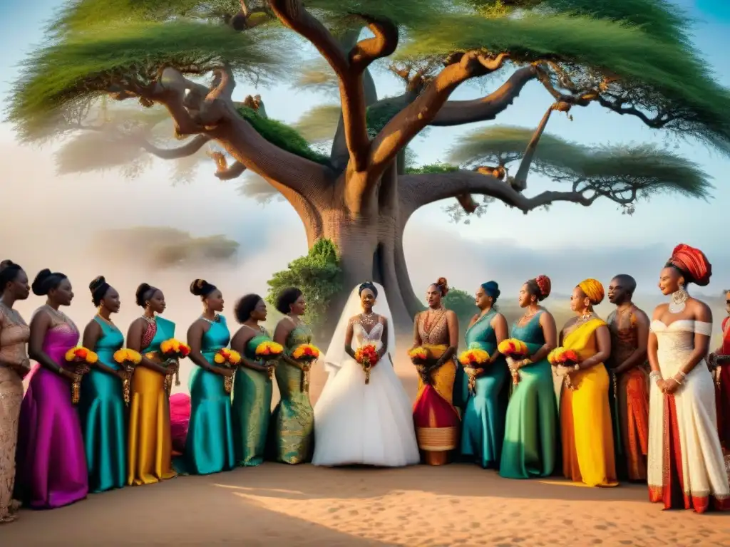 Una boda tradicional africana llena de color y cultura bajo un árbol