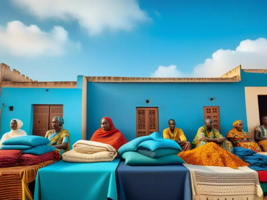 Un bullicioso mercado callejero en Senegal, reflejando la vibrante cultura y legado de Senegambia