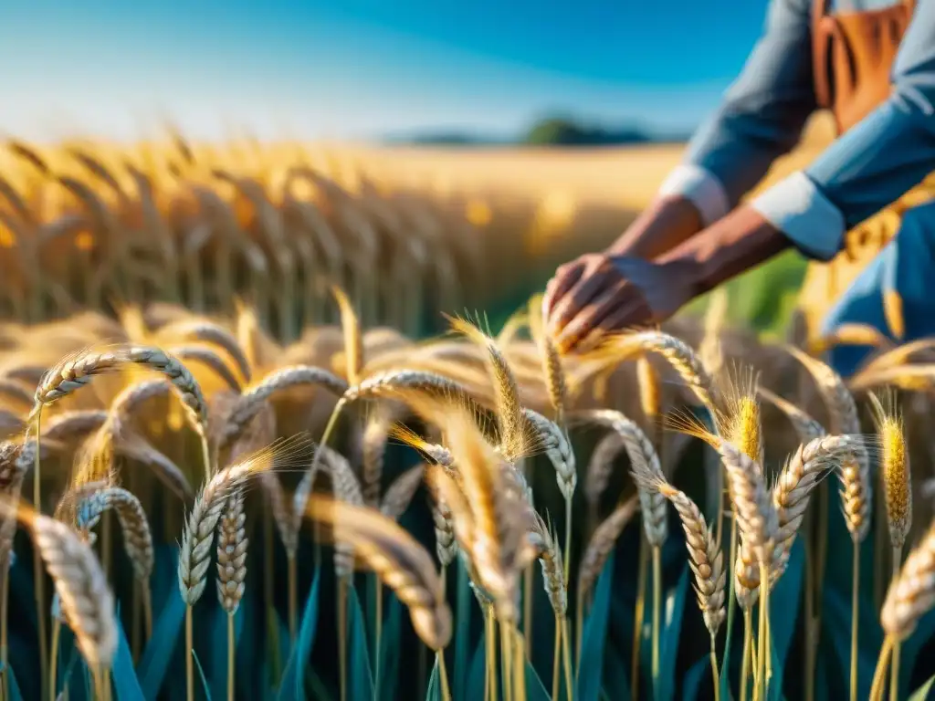 Campo dorado de trigo africano, agricultura vital para alimentación mundial