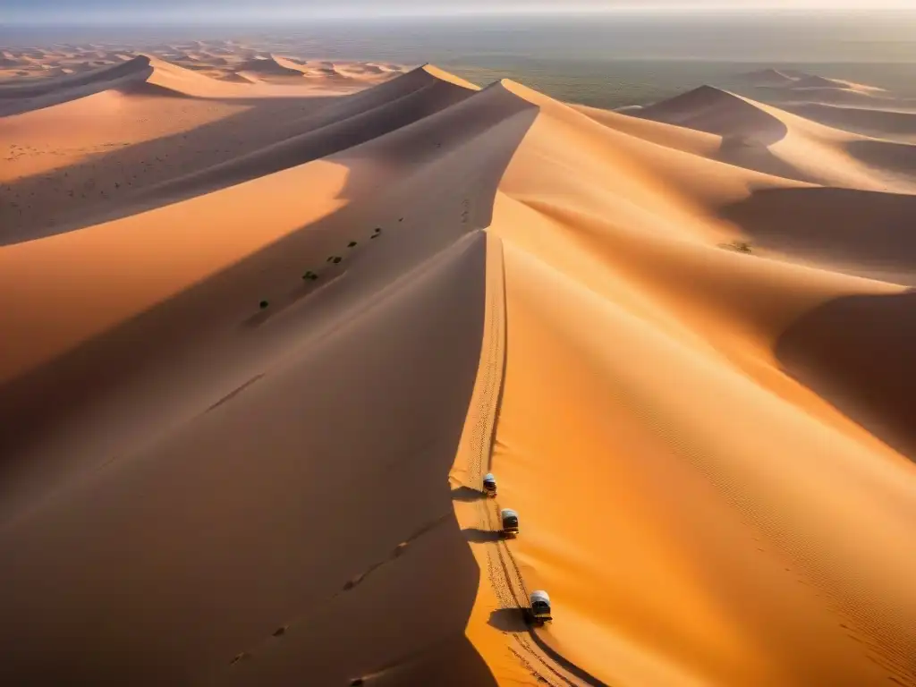 Caravanas de camellos en antiguas rutas comerciales de civilizaciones africanas