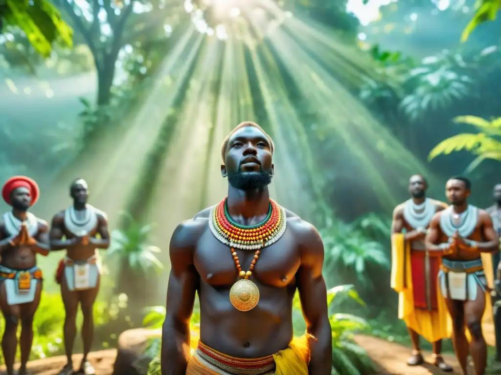 Celebración religiosa en África, sincretismo religioso en África, rituales y danzas en la selva