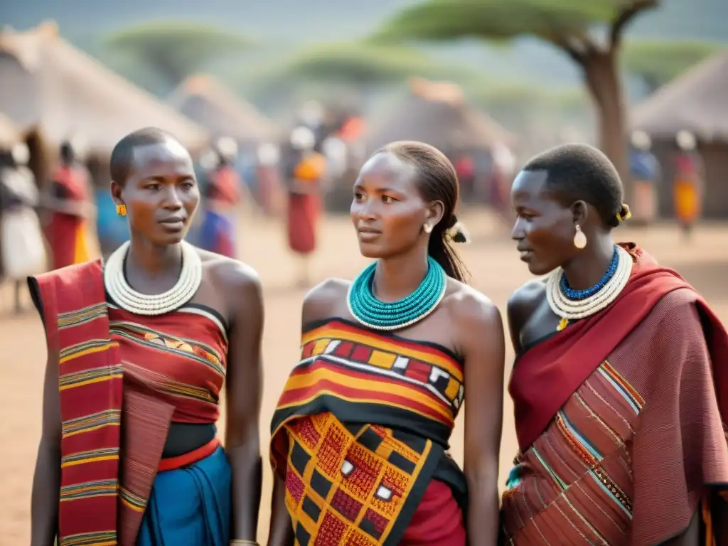 Celebraciones de género en África: Jóvenes mujeres Maasai danzan en ceremonia de iniciación con vestimenta tradicional y colorida