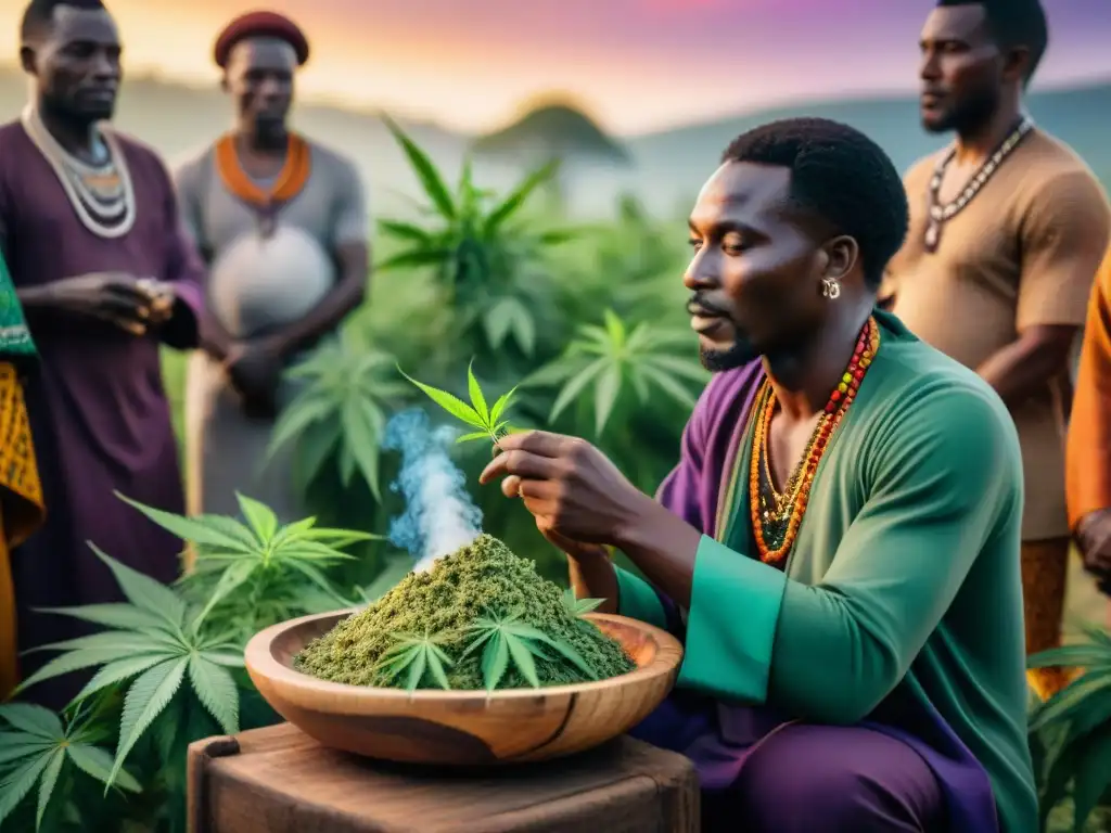 Ceremonia africana con cannabis: sanación y tradición en comunidad bajo el cielo africano