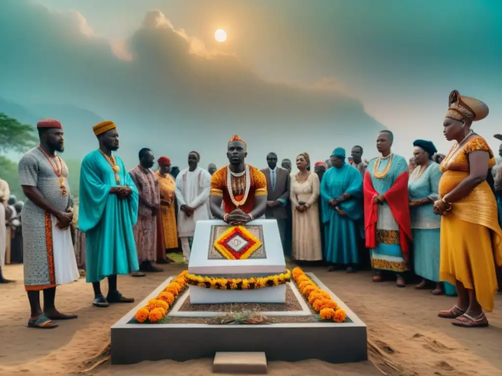 Ceremonia funeraria africana con conceptos africanos vida después muerte