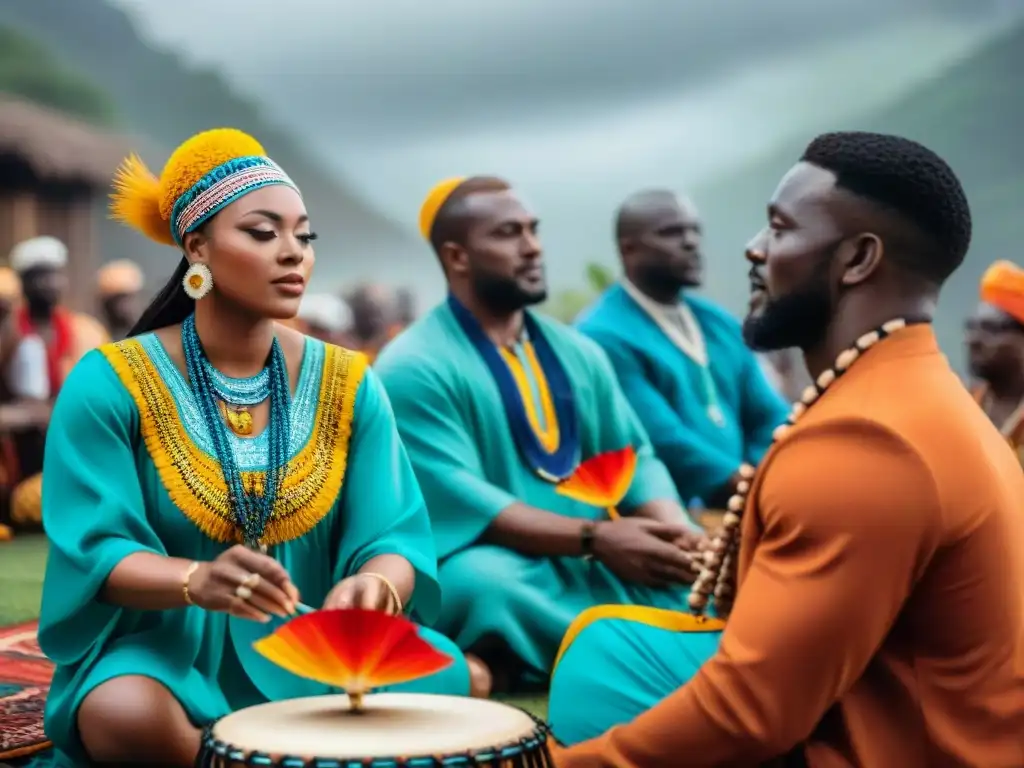 Ceremonia religiosa Yoruba en Brasil con influencia religiosa diáspora africana