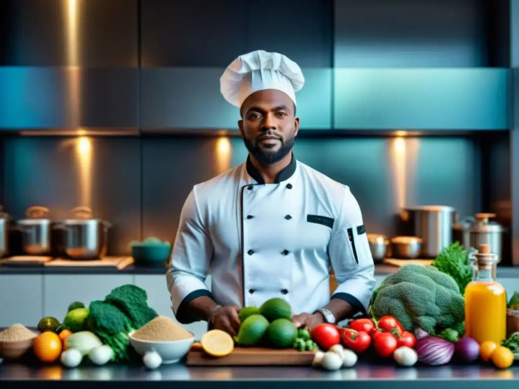 Un chef africano experto mezclando sabores ancestrales en cocina africana contemporánea