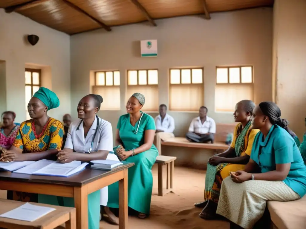 Una clínica médica en una aldea africana con prácticas de salud en África