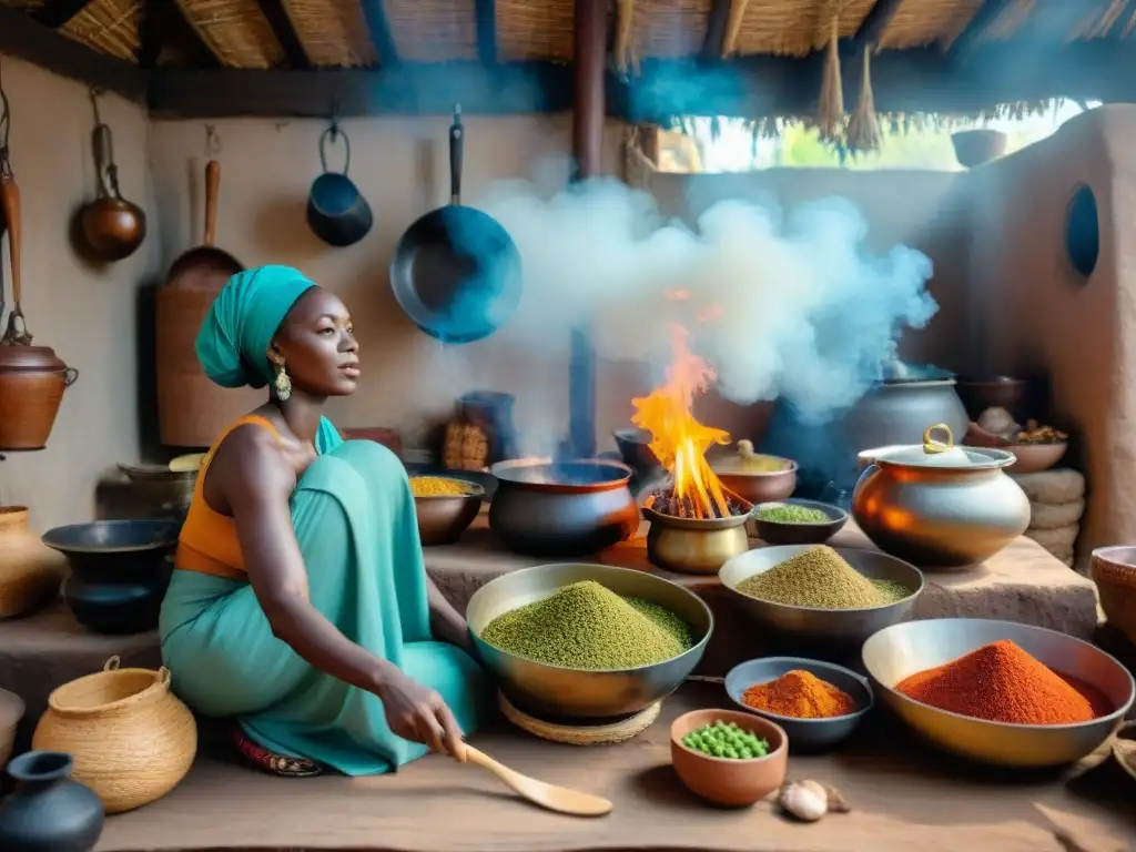 Cocina africana llena de vida: mujeres preparan platos tradicionales sobre fuego abierto