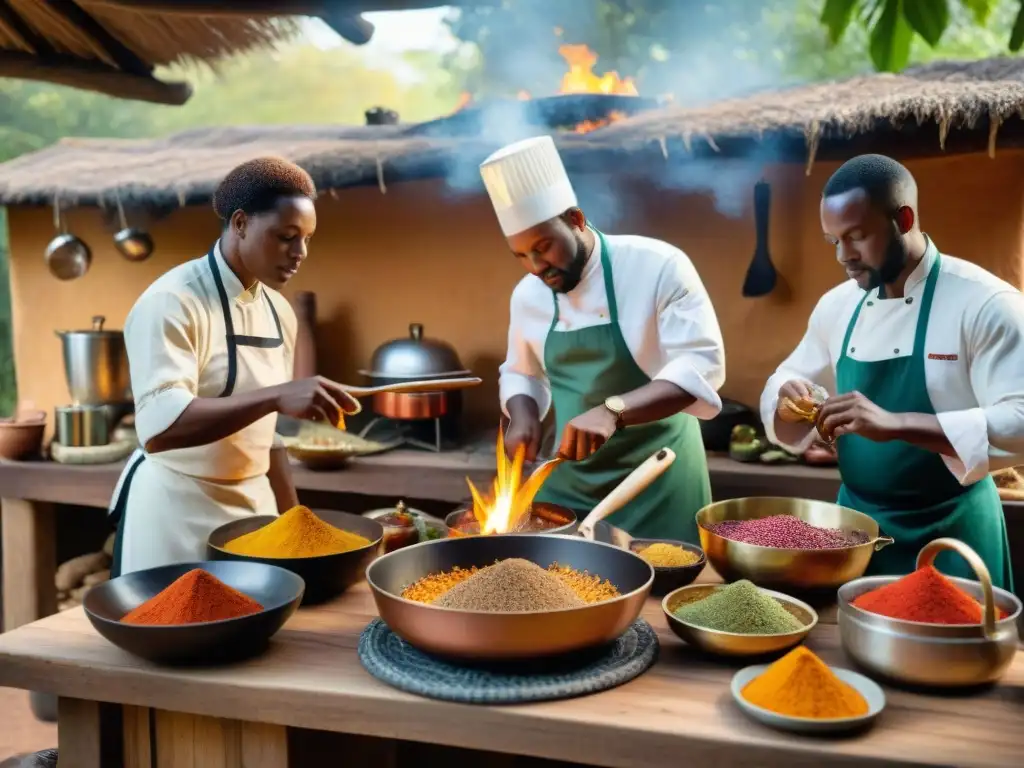 Cocina africana recetas históricas: Chefs pioneros preparan recetas ancestrales en cocina al aire libre