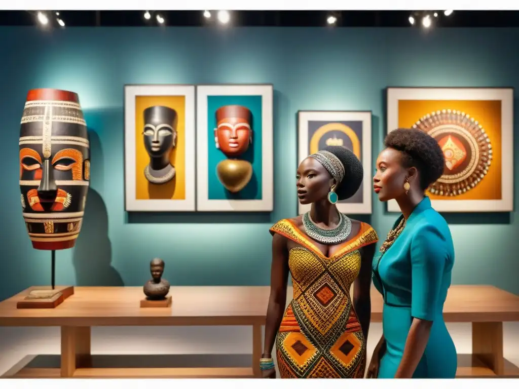 Una colección de arte africano auténtico cautiva a coleccionistas diversos en una galería iluminada