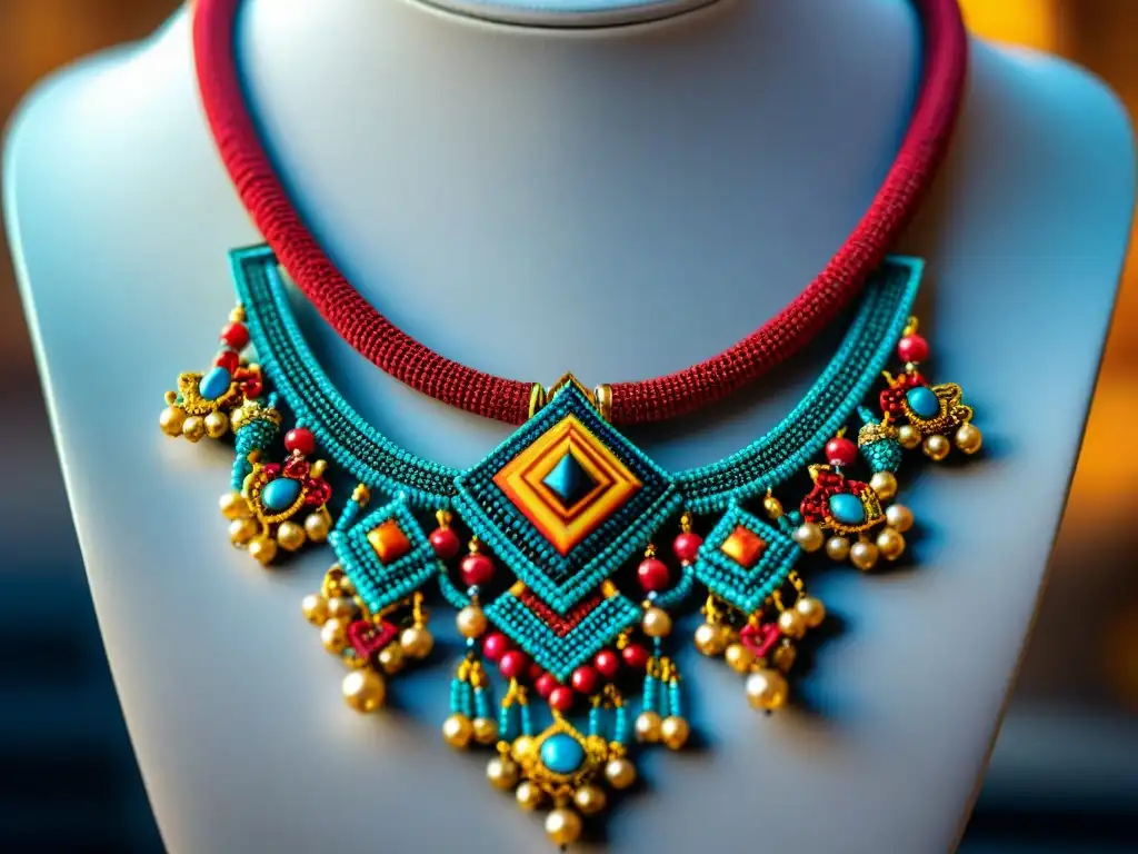 Collar de alta joyería con motivos africanos, detallado y culturalmente significativo