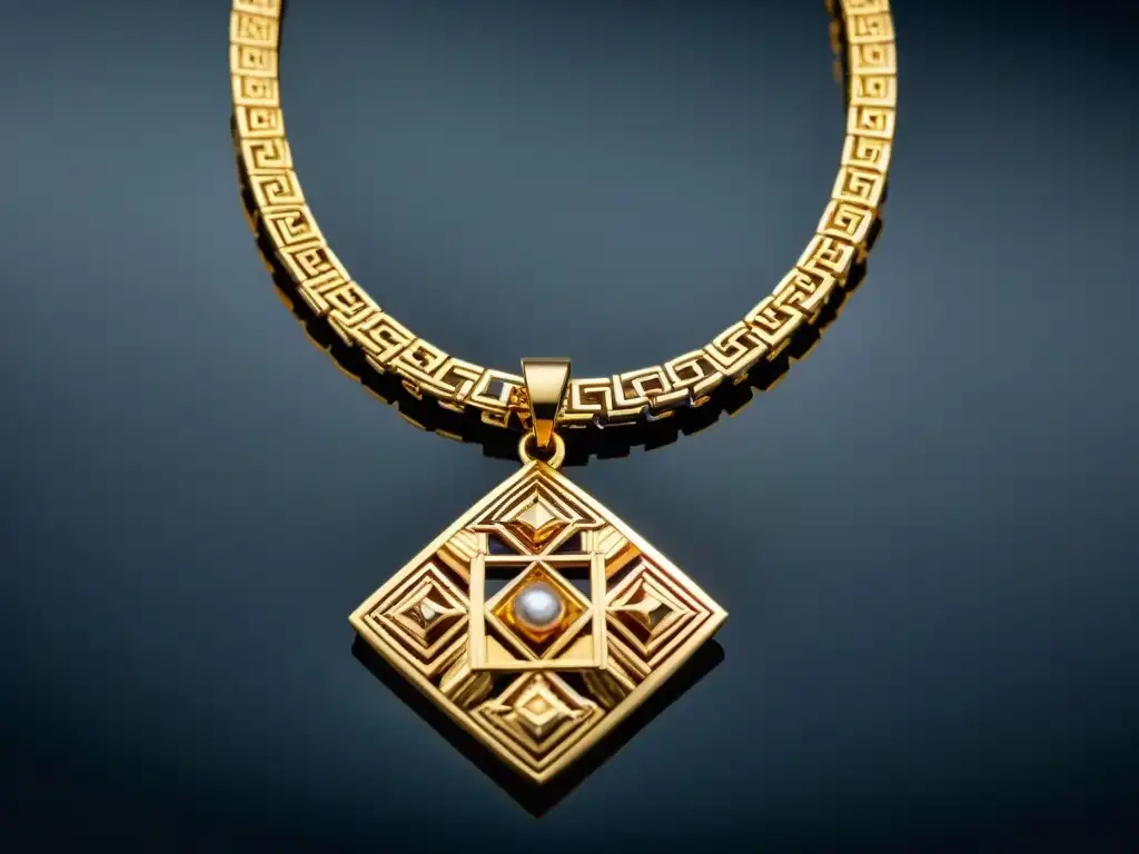 Collar de oro con patrones geométricos y símbolos africanos, reflejando la rica historia cultural y significado metales preciosos joyería africana