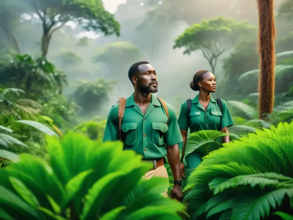 Custodios de la historia africana documentando la exuberante selva africana