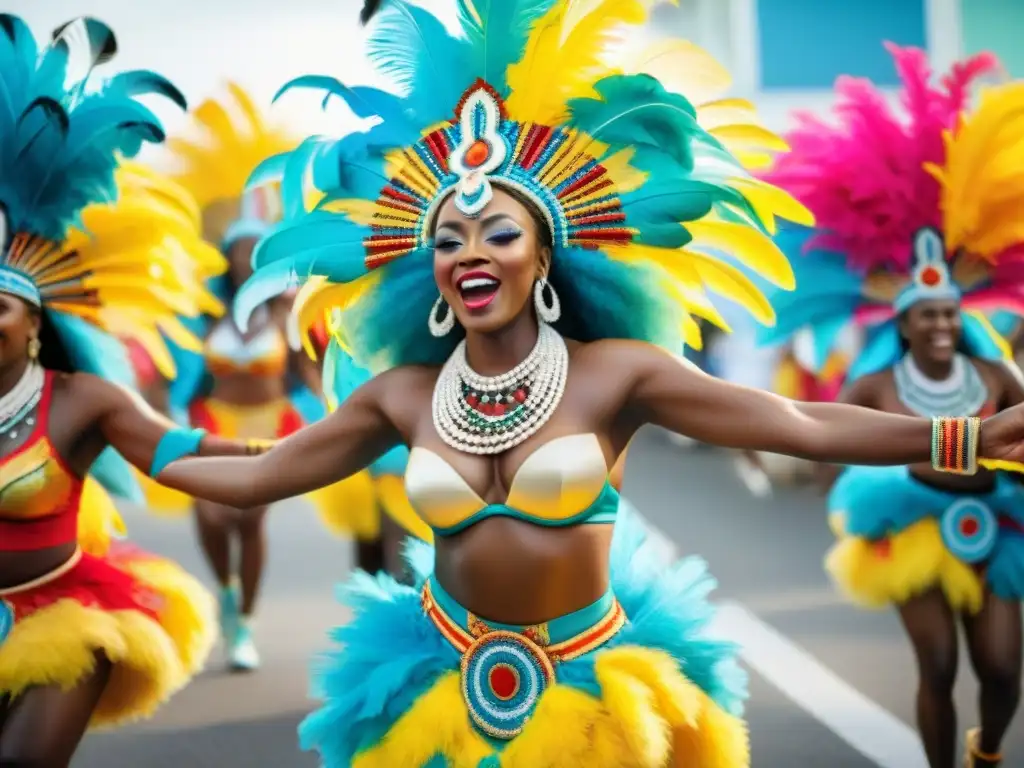 Un desfile colorido y vibrante en el Festival Goombay de las Bahamas, fusionando culturas y tradiciones en la diáspora caribeña