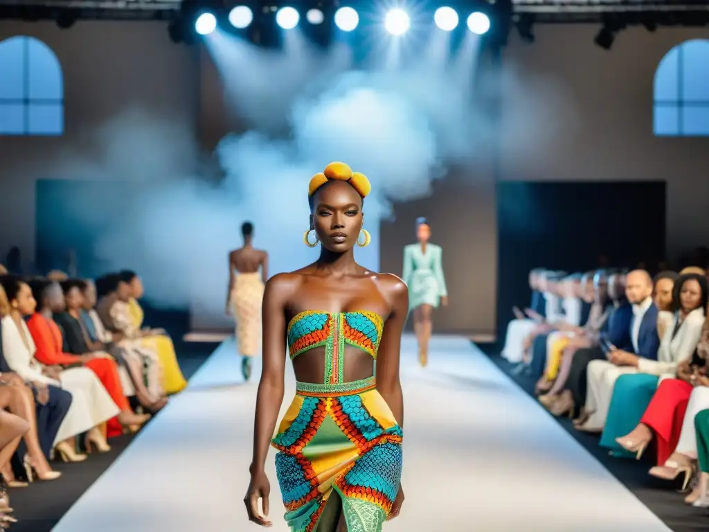 Desfile de moda vibrante en África con diseñadores africanos redefiniendo la moda global