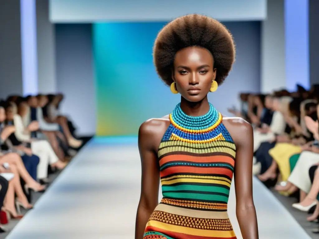 Desfile de moda vibrante en París con diseñadores africanos y modelos con atuendos coloridos