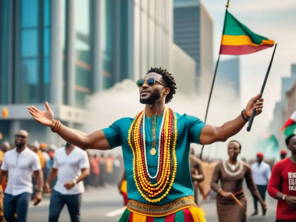 Desfile vibrante de diáspora africana conexión cultural en la ciudad