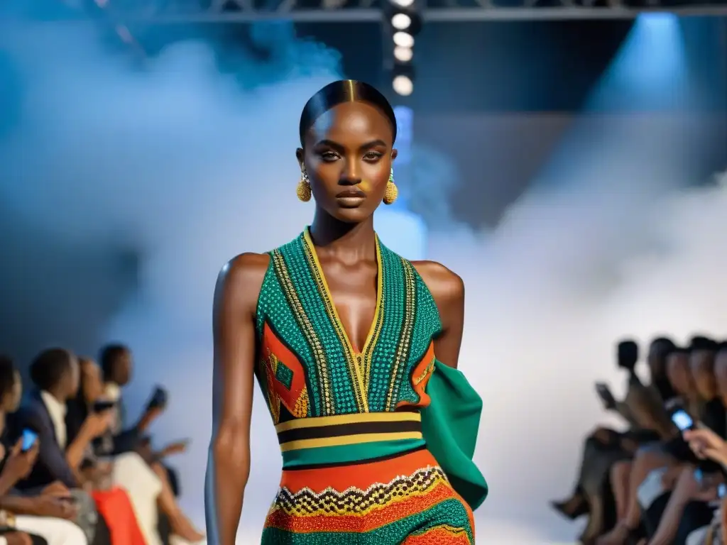 Un desfile vibrante en la Semana de la Moda Africana, con diseño contemporáneo influencia global