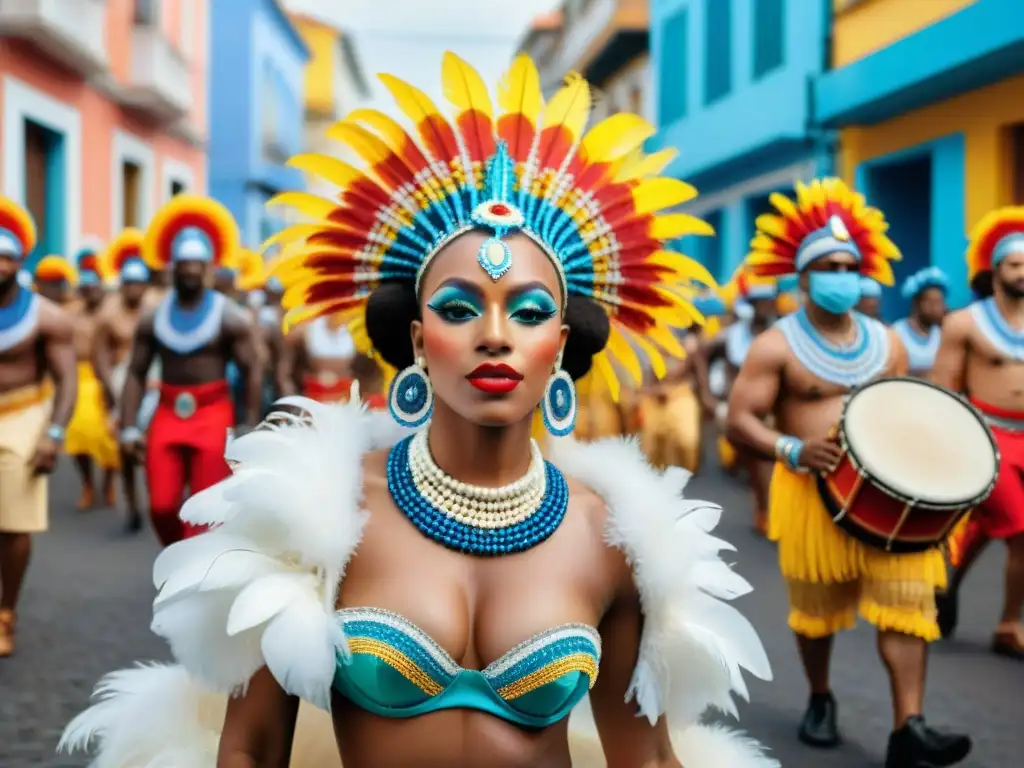 Deslumbrante desfile de carnaval afrobrasileño en Salvador, Brasil