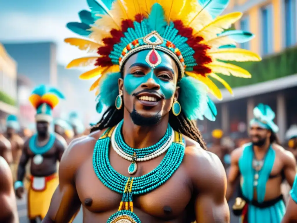 Deslumbrante desfile en Brasil durante el Carnaval, influencia diáspora africana renacimiento cultural