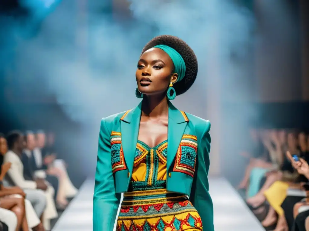 Deslumbrante desfile de moda africana en Europa, fusionando textiles tradicionales con patrones modernos