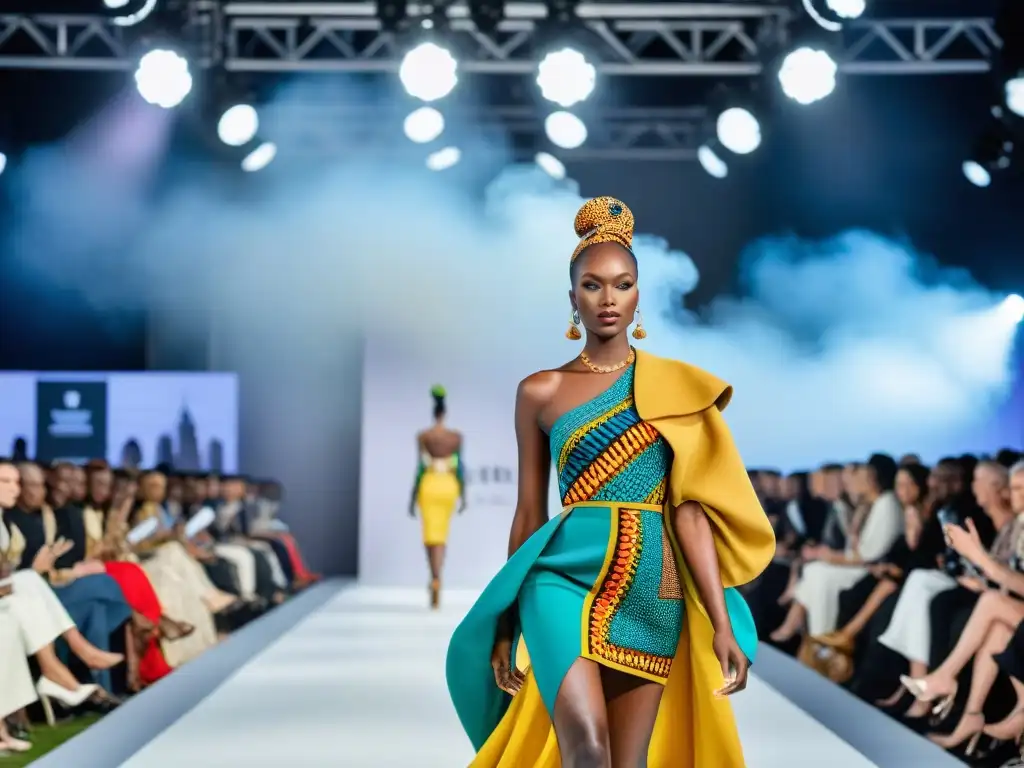 Deslumbrante desfile de moda en África con modelos de diferentes orígenes luciendo diseños coloridos inspirados en África