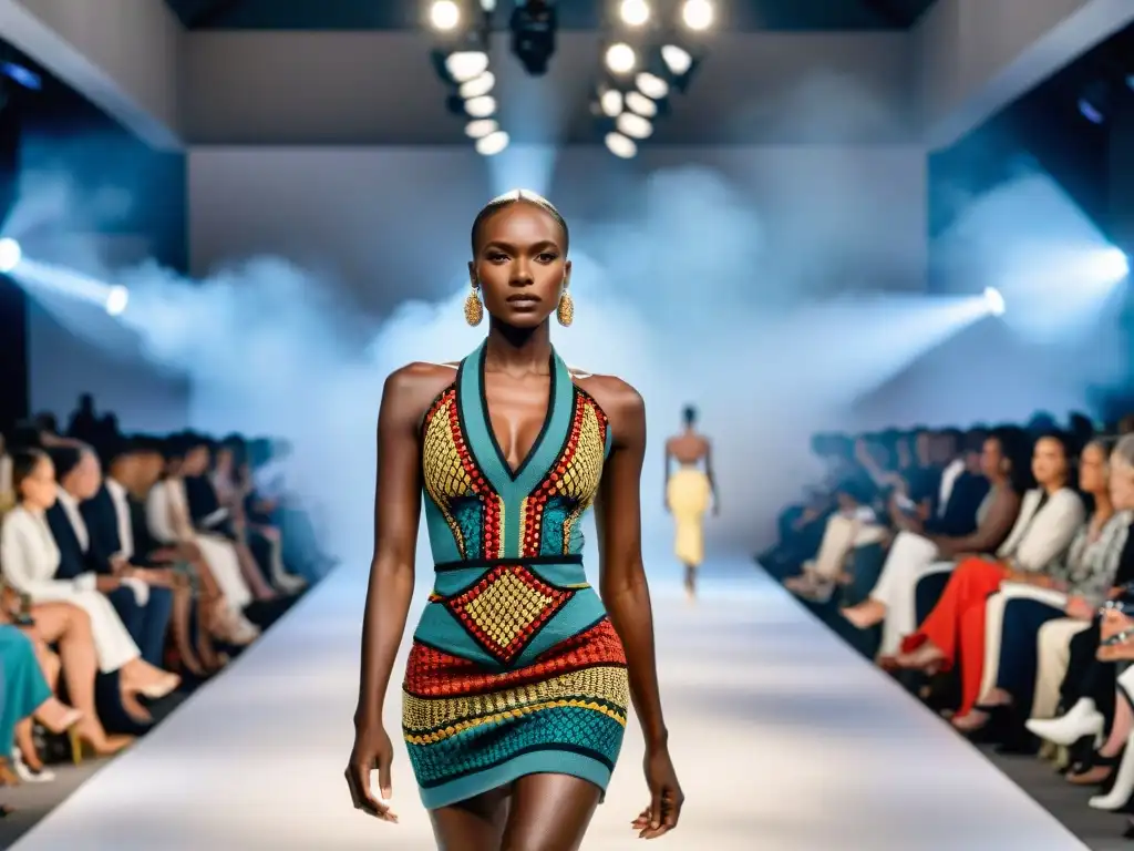 Deslumbrante mercado de moda africana lujo con diseñadores, modelos y diseños innovadores en un desfile de moda en África