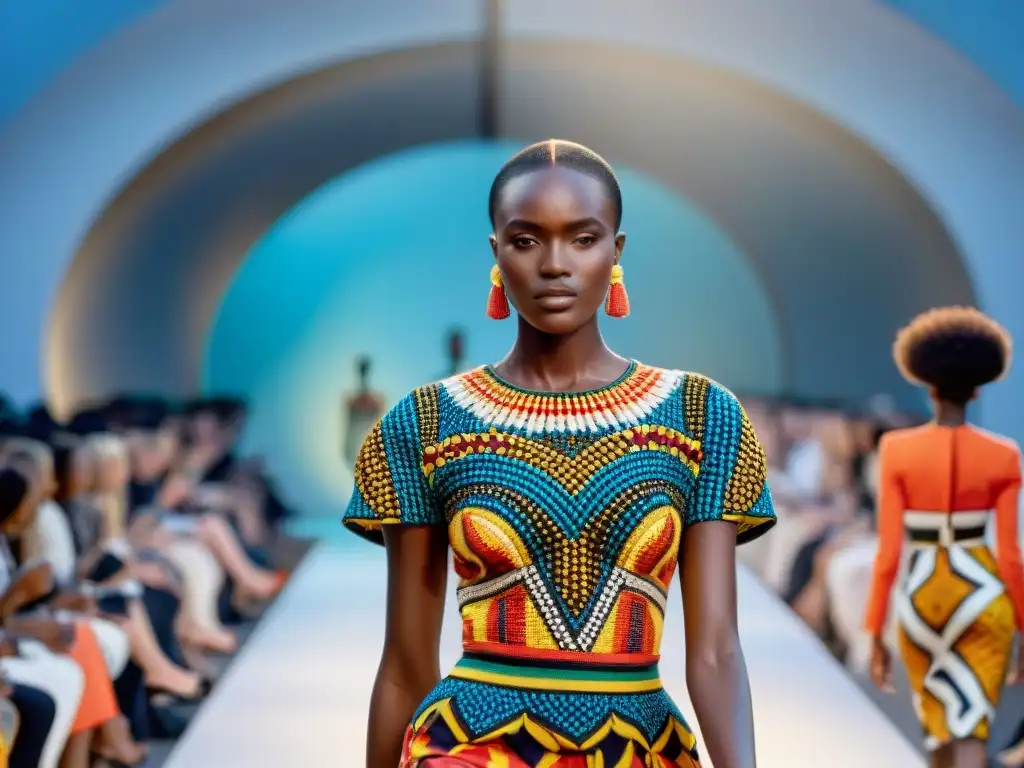 Deslumbrante pasarela de moda africana, fusionando lo tradicional con lo moderno, cautivando a una audiencia diversa