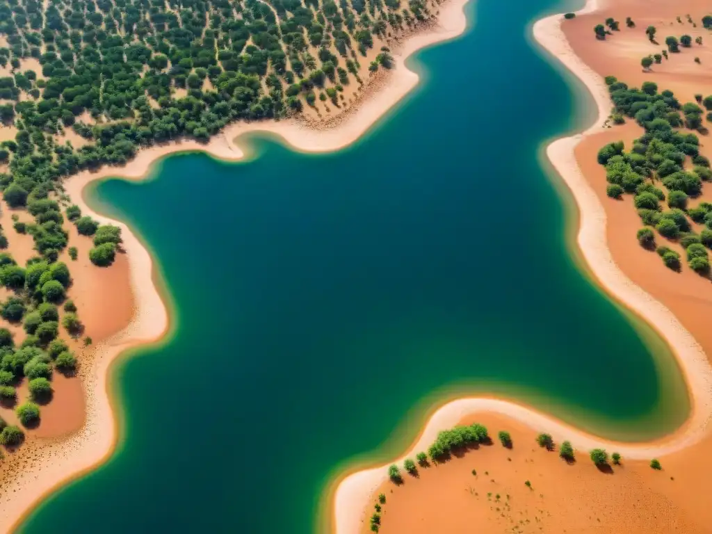 Desolada belleza del Sahel con el río Níger y aldeas dispersas, reflejando amenazas imperios Sahel civilizaciones africanas